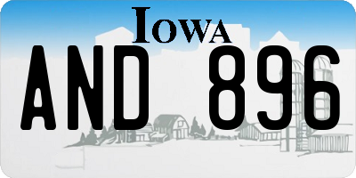 IA license plate AND896