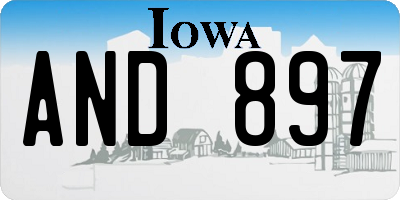 IA license plate AND897