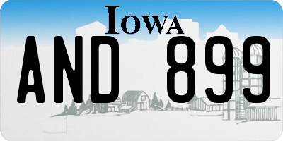 IA license plate AND899