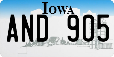 IA license plate AND905