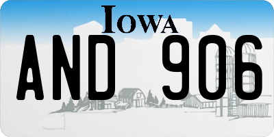 IA license plate AND906