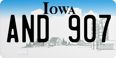 IA license plate AND907