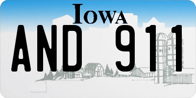 IA license plate AND911