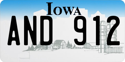 IA license plate AND912