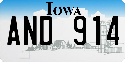 IA license plate AND914