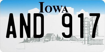 IA license plate AND917
