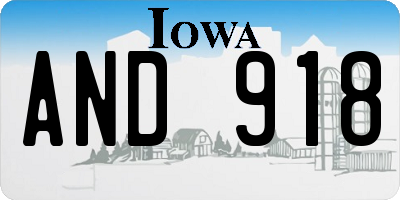 IA license plate AND918