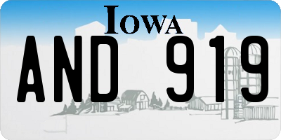 IA license plate AND919