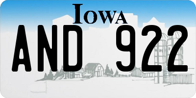 IA license plate AND922