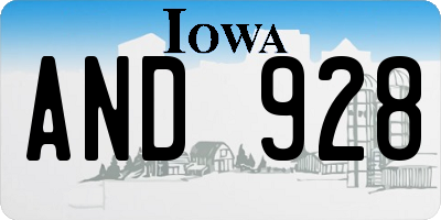 IA license plate AND928