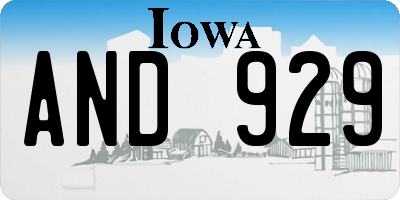 IA license plate AND929
