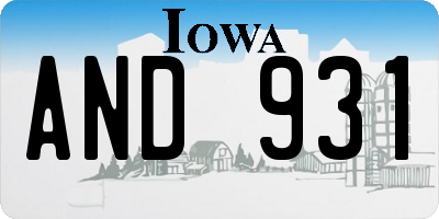 IA license plate AND931