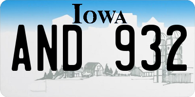 IA license plate AND932