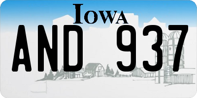 IA license plate AND937