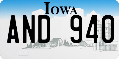 IA license plate AND940