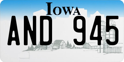 IA license plate AND945