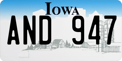 IA license plate AND947