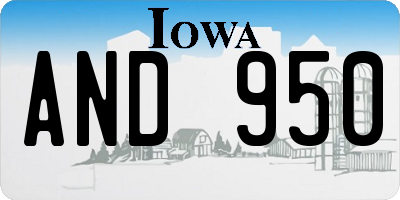 IA license plate AND950