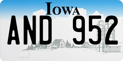 IA license plate AND952