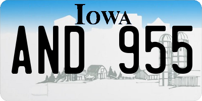 IA license plate AND955