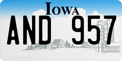 IA license plate AND957