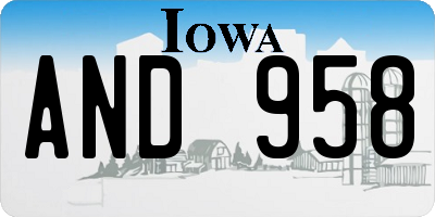 IA license plate AND958