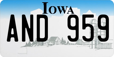 IA license plate AND959