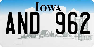IA license plate AND962