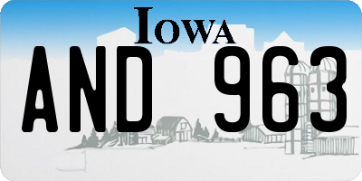 IA license plate AND963