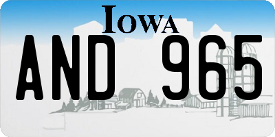 IA license plate AND965