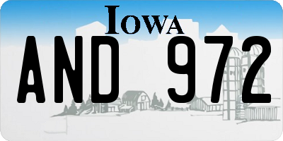 IA license plate AND972