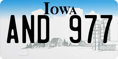 IA license plate AND977
