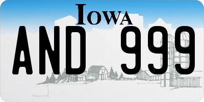 IA license plate AND999
