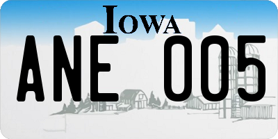 IA license plate ANE005