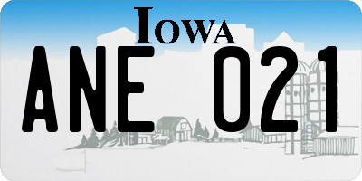 IA license plate ANE021