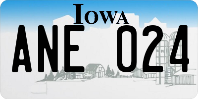 IA license plate ANE024