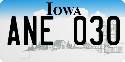 IA license plate ANE030