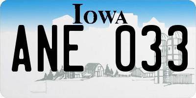 IA license plate ANE033