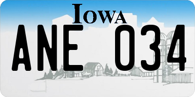 IA license plate ANE034