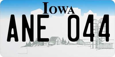 IA license plate ANE044