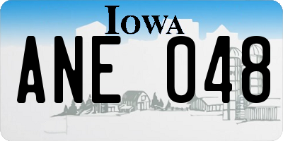 IA license plate ANE048