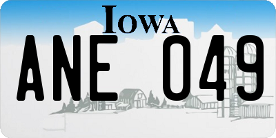 IA license plate ANE049