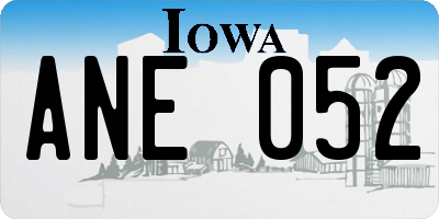 IA license plate ANE052