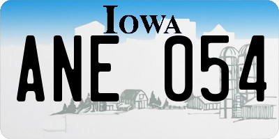 IA license plate ANE054