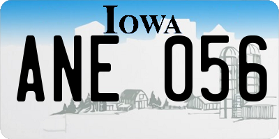 IA license plate ANE056