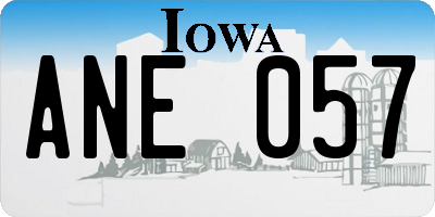 IA license plate ANE057