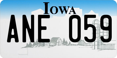IA license plate ANE059