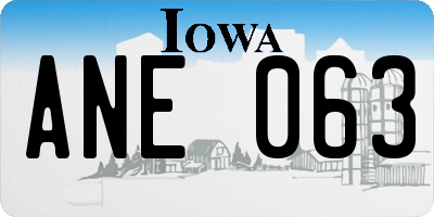 IA license plate ANE063