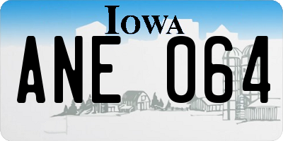 IA license plate ANE064