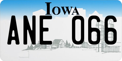 IA license plate ANE066